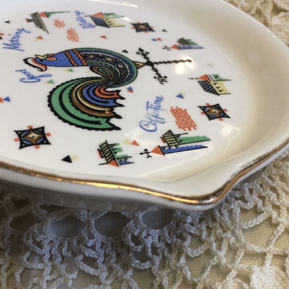 VINTAGE MCM CERAMIC ROOSTER DECOR SPOON REST JAPAN - Picture 8 of 8